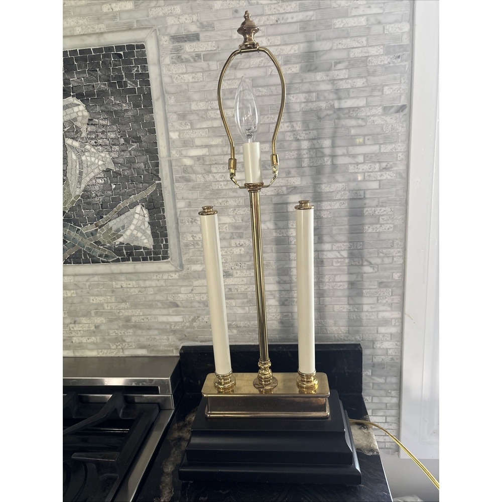 Frederick Cooper Boulliotte Double Column brass & tiered black wood base